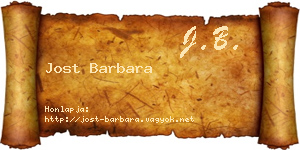 Jost Barbara névjegykártya